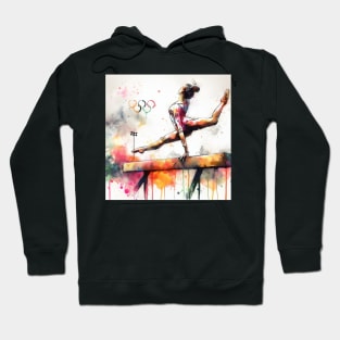 Artistic interpterion of an Olympian on the balance beam. Hoodie